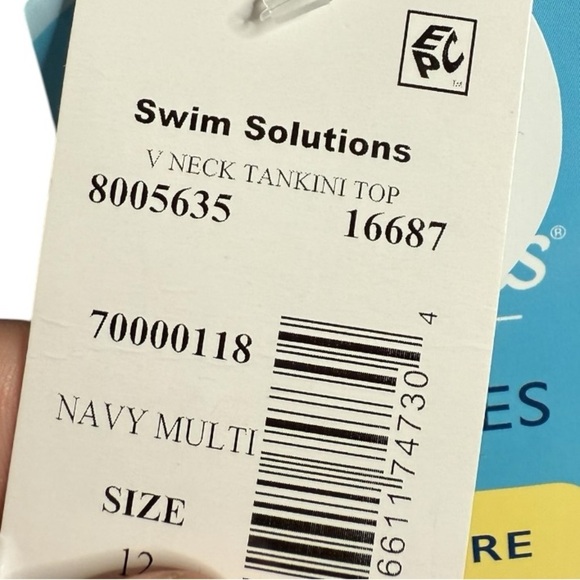 Swim Solutions Navy Animal Print Underwire Tankini Top Blue Size 8 , 12 SW230619 - Picture 8 of 14